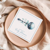 Elegant blauw Baby rammelaar jongen Baby shower Servet
