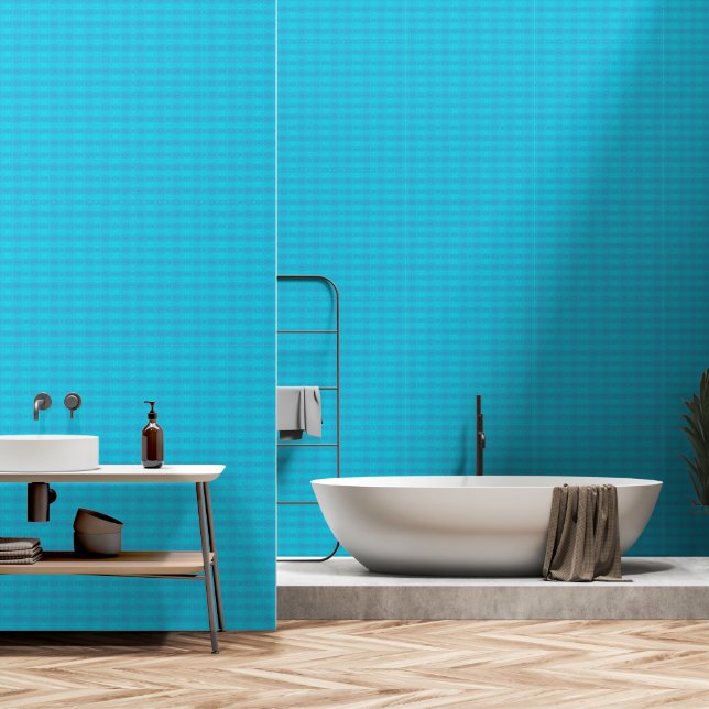 Elegant blauw behang (Badkamer)