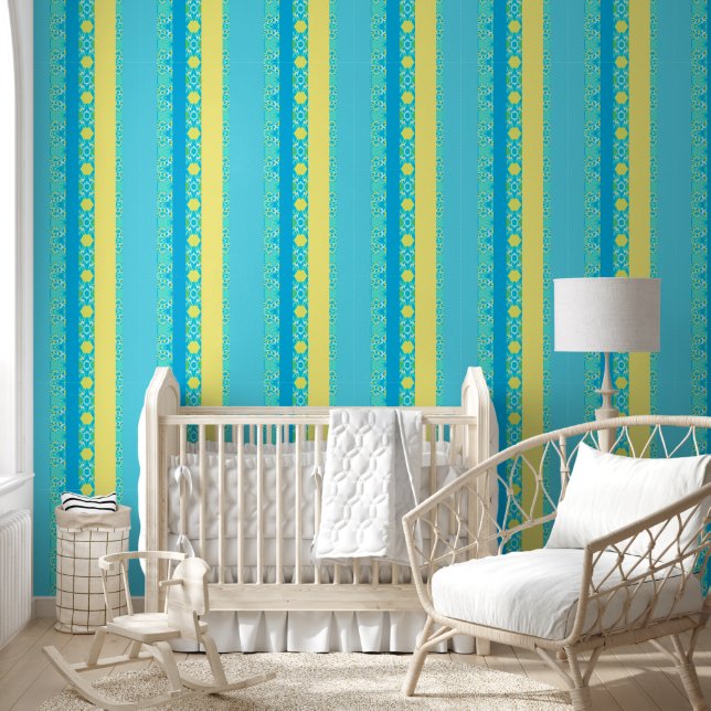 Elegant blauw behang (Kinderen)