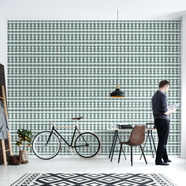 Elegant blauw behang (Woonkamer)