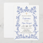 Elegant blauw bevestiging kaart (Voorkant / Achterkant)