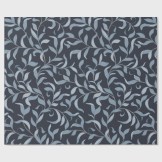 Elegant blauw blad William Morris Geïnspireerd Cadeaupapier