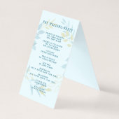 Elegant Blauw Blauw Blauw Blad Bruiloftsfeest Cere Kaart (Achterkant)