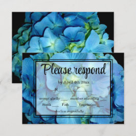 Elegant blauw blauwgroen bloemenhortensia blauw ro RSVP kaartje