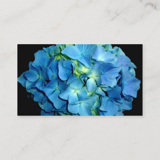 Elegant blauw blauwgroen bloemhortensia's blauw ro informatiekaartje (Achterkant)