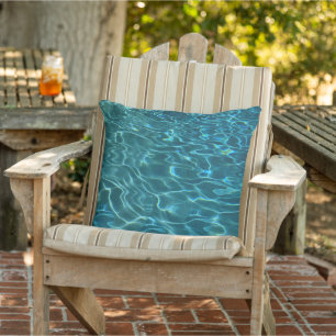 Elegant blauw blauwgroen waterpatroon oceaanmeergo buitenkussen