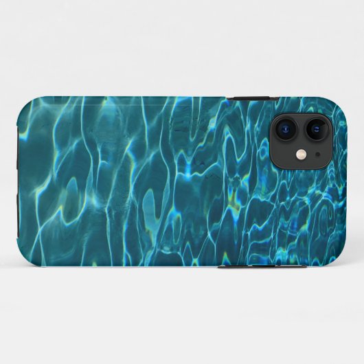 Elegant blauw blauwgroen waterpatroon oceaanmeergo Case-Mate iPhone case (Achterkant (horizontaal))