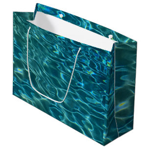 Elegant blauw blauwgroen waterpatroon oceaanmeergo groot cadeauzakje