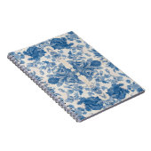 Elegant blauw  bloem notitieboek (Rechterzijde)