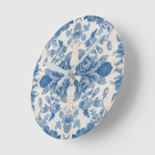 Elegant blauw  bloem ronde klok (Hoek)