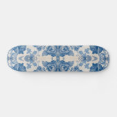 Elegant blauw  bloem skateboard (Horizontaal)