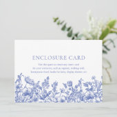 Elegant  Blauw Bloemen Behuizing Kaart (Staand voorkant)