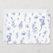 Elegant  Blauw Bloemen Behuizing Kaart (Achterkant)