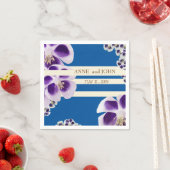 Elegant Blauw Bloemen Bruiloft Papier Servetten (Insitu)