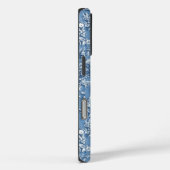 Elegant blauw bloemen chinoiserie monogram Case-Mate iPhone case (Achterkant / Rechts)