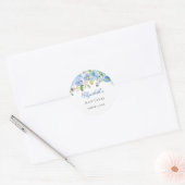Elegant Blauw Bloemen Doop Doop Sticker (Envelop)