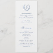 Elegant  Blauw Bloemen Jouy Flat Programma (Voorkant)