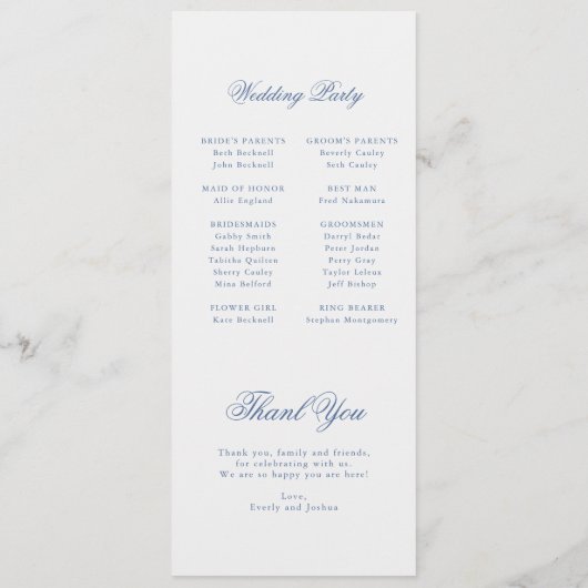 Elegant  Blauw Bloemen Jouy Flat Programma (Achterkant)