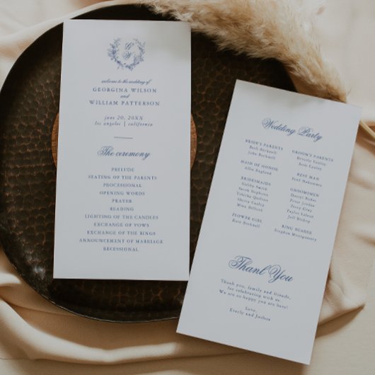 Elegant  Blauw Bloemen Jouy Flat Programma