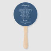 Elegant Blauw Bloemen Krans Bruiloft Hand Fans Handwaaier (Achterkant)
