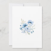 Elegant Blauw Bloemen Waterverf Bruiloft Save The Date (Achterkant)