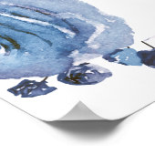 Elegant Blauw Bloemen Welkomstbord Baby shower Poster (Hoek)