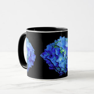 Elegant blauw bloemenblauw rozen blauw hortensia's mok