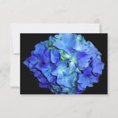 Elegant blauw bloemenblauw rozen blauw hortensia's save the date (Achterkant)
