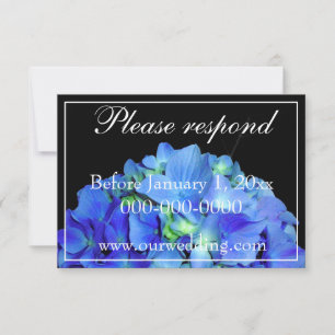 Elegant blauw bloemenblauw rozen blauw hortensia's save the date