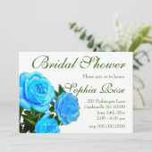 Elegant blauw bloemenblauw rozen blauw kaart (Staand voorkant)