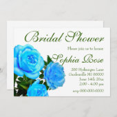 Elegant blauw bloemenblauw rozen blauw kaart (Voorkant / Achterkant)