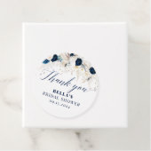 Elegant blauw bloemig Vrijgezellenfeest dank u Bedankjes Labels (In situ)