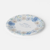 Elegant blauw bloemig Vrijgezellenfeest Papieren Bordje (Gekanteld)