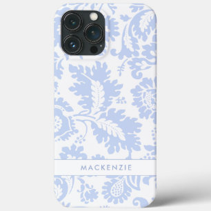 Elegant Blauw Bloemmotief Botanisch iPhone 13 Pro Max Hoesje