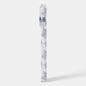 Elegant Blauw Bloemmotief  iPhone Hoesje (Linkerkant)