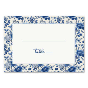 Elegant Blauw Bloemmotief Kaart