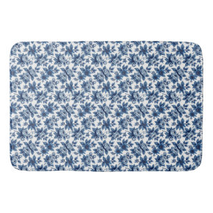 Elegant Blauw Bloempatroon pioenen Badmat