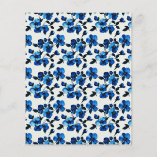 Elegant Blauw Bloemsch Scrapbook & Junk Journal Pa