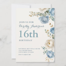 Elegant Blauw Bloemstuk 16e Verjaardagsfeest
