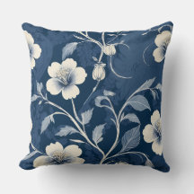 Elegant Blauw Botanisch Bloemmotief