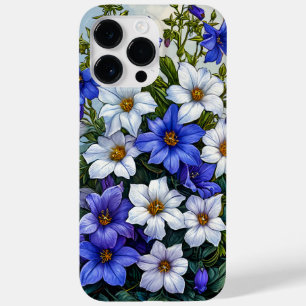Elegant Blauw Botanisch Bloemontwerp, Zachte Natuu Case-Mate iPhone 14 Pro Max Hoesje