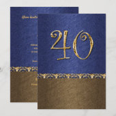 elegant blauw bruin 40e partij kaart (Voorkant / Achterkant)