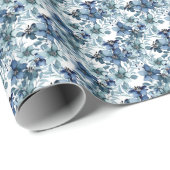 Elegant Blauw Chintz Patroon Cadeaupapier (Rol Hoek)