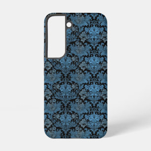 Elegant Blauw Damask -  Barokke Bloemen Samsung Galaxy Hoesje