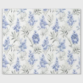 Elegant Blauw Delphinium Bloemen Cadeaupapier (Vlak)