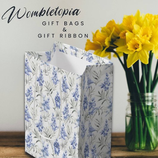 Elegant Blauw Delphinium Bloemen Medium Cadeauzakje