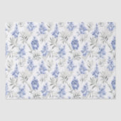 Elegant Blauw Delphinium Bloemen Tissuepapier (Voorkant)