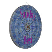 Elegant Blauw denim motief vector print patroon ku Dartbord (Voorkant Links)