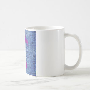 Elegant Blauw denim motief vector print patroon ku Koffiemok