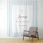 Elegant blauw doopsel wandkleed (In situ)